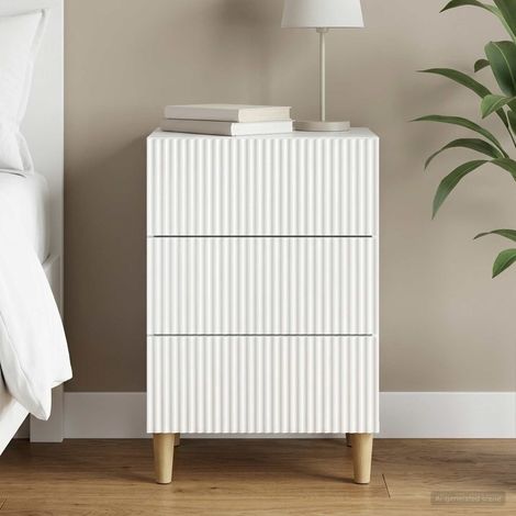 Armadio da Notte con cassetto Bianco Lucido 43 x 41 x 66,5 cm vidaXL (1/5)