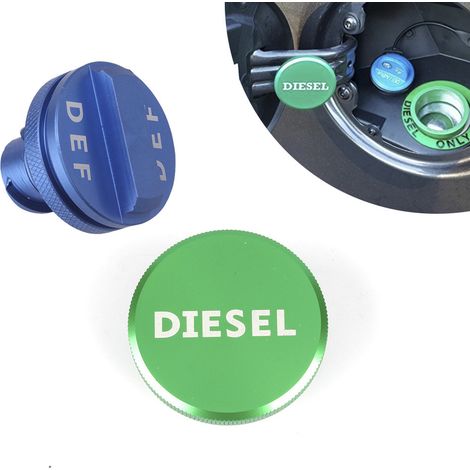 Pièces de modification pour bouchons de réservoir de carburant DEF Dodge Ram 13-18, bouchons d'huile en alliage d'aluminium, fournitures automobiles - alliage d'aluminium - ensemble vert et bleu (1/4)