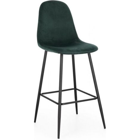 Sgabello Bar in Acciaio, Nero/Verde Scuro (1/2)