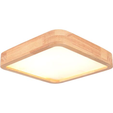 royaluxe- Plafonnier Intérieur Lampe De Plafond Carré En Bois Luminaire Plafonnier Led 3000K Plafonnier Moderne Pour Chambres À Coucher,Salons Couloirs