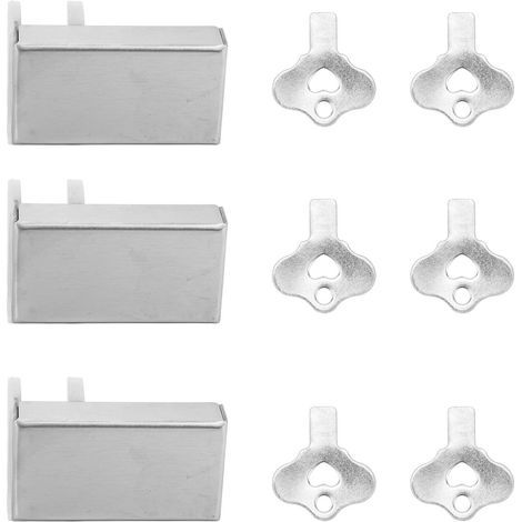 Verrou de fenêtre coulissante en acier inoxydable, lot de 3, anti-effraction, butée pousser-tirer pour salle de bain et chambre (1/5)