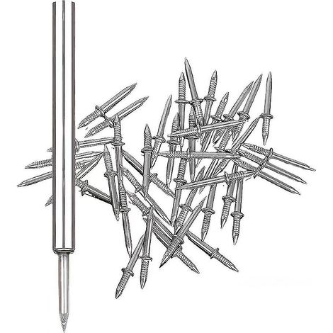 Lot de 100 clous sans couture à double tête pour plinthes, clous pour plinthes sans marques, clous sans couture avec outil de pose. (1/4)
