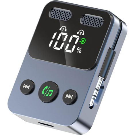 Émetteur-récepteur sans fil avec adaptateur jack auxiliaire 3,5 mm Émetteur et récepteur audio 2 en 1 pour TV de voyage, autoradio, salle de sport, casque audio et ordinateur portable. (1/5)