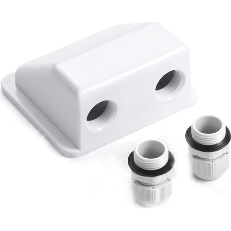solar passe-câble double en ABS Spoiler de maintien du module solaire en blanc, idéal pour les camping-cars Caravanes Bateaux (1/4)