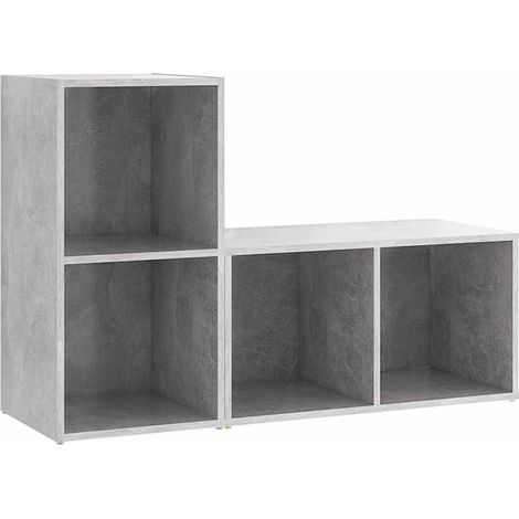 vidaXL Muebles de salón 2 piezas madera ingeniería gris hormigón (1/2)