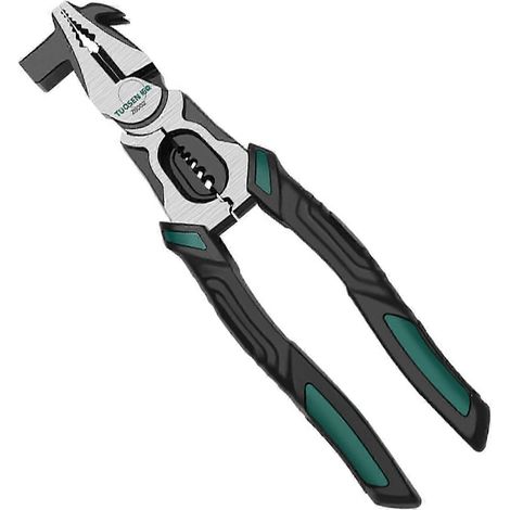 Pince à dénuder multifonctionnelle à tête de marteau, en acier robuste avec poignée antidérapante, pour électricien. (1/5)