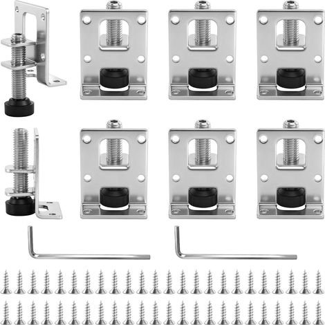Kit de Pieds de Meuble Réglables, 8 Pièces Pieds Réglables en Hauteur de 55 mm, Pieds de Meuble Robustes pour Meubles avec 48 Petites Vis 1 Clé Allen pour Armoires Établi Étagères (1/5)