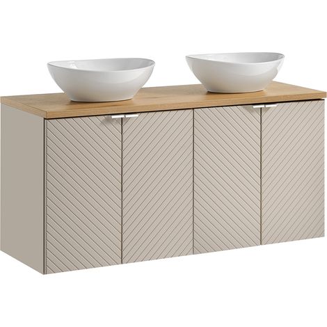 Mobile bagno doppio lavabo Manoa cashmere - marrone 120cm