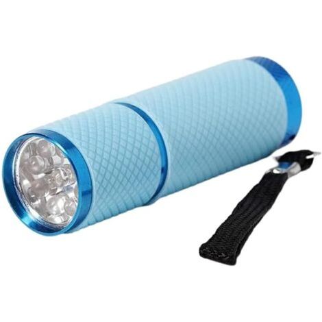 2-Pack Mini lampe de poche UV avec 9 LED et piles - Détecteur d'urine pour chien/chat, agents fluorescents, taches sèches, détection de contrefaçon, billets de banque, punaises de lit, etc(sans batter (1/5)
