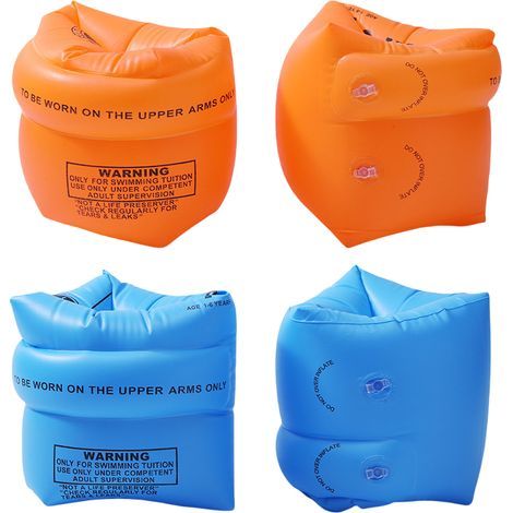 2 paires (4 pièces) de brassards, adaptés aux adultes et aux enfants, équipés d'un système à double chambre à air, offrant confort et flottabilité optimale. (1/5)