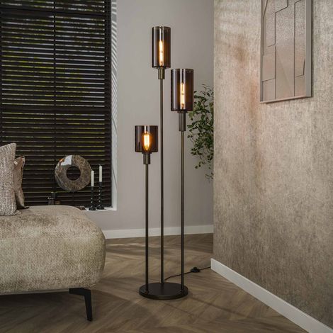 Lampadaire moderne à 3 lumières, marron sienne (1/5)