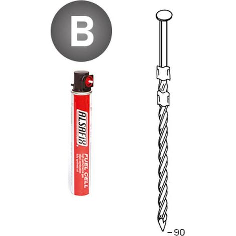 2 200 Pointes Torsadées en Bande 20° (Pack) - 3.1x90 mm + 2 Cartouches de Gaz Rouge - D-Work (1/5)