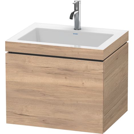 Duravit L-Cube c-bonded Set wandhängend, 1 Auszug, ohne Überlauf,