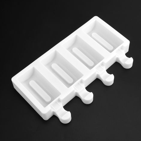 Moule à glace en silicone alimentaire à 4 compartiments, outil idéal pour faire des glaces maison. (1/5)