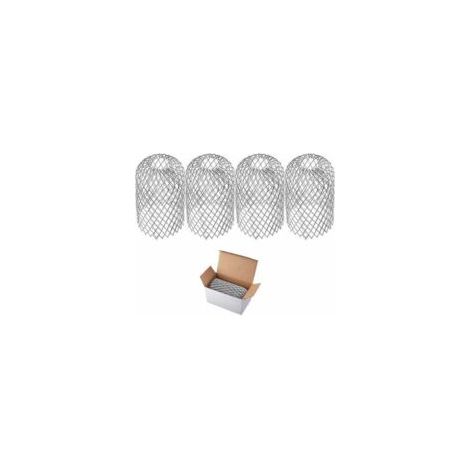 Rejilla de aluminio de 4 piezas para canalones, filtro protector metálico para canalones, expandible, para accesorios de bajantes - Crezuo