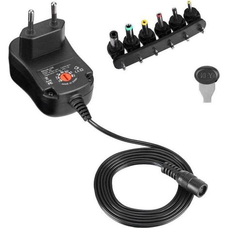 Adaptateur Secteur Chargeur, Universel 12W-30W 8.4V 3V 4.5V 5V 6V 7.5V 9V 12V 1000mA 1A 2000mA 2A Remplacement de Commutation [978] (1/4)