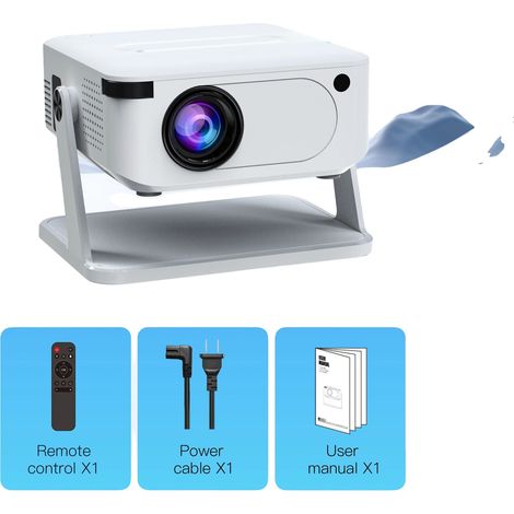 Filiyano – Projecteur, résolution 1080p, connexion Wi-Fi 6, blanc, prise européenne