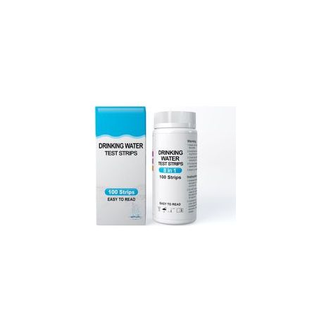 8 en 1 Bandelette pour Eau de Piscine et Spa,100 bandelettes de test pour dureté totale, nitrate, nitrite, fer, cuivre, chlore libre, alcali total, pH NPTERBL (1/4)