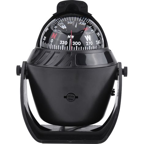 Compas électronique rotatif de haute précision avec éclairage LED, adapté à la navigation automobile, marine et nautique, noir. (1/5)