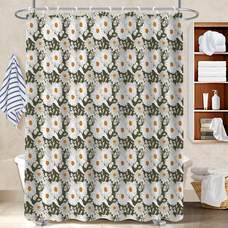 Rideau de bain imprimé polyester 180x180 Épais rideau séchage rapide pour une touche de gaieté et de couleur (1/5)