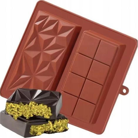 Molde de silicona doble profundo para chocolate Dubai Chocolate 20,5 x 18,5 cm