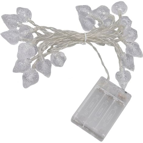 Guirlande lumineuse de Noël extérieure à 20 LED, motif fraise, alimentée par piles, pour la décoration de la maison ou de la chambre. (1/5)