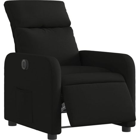 Poltrona relax TV con comodissima funzione reclinabile elettrica in tessuto nero DEC028495
