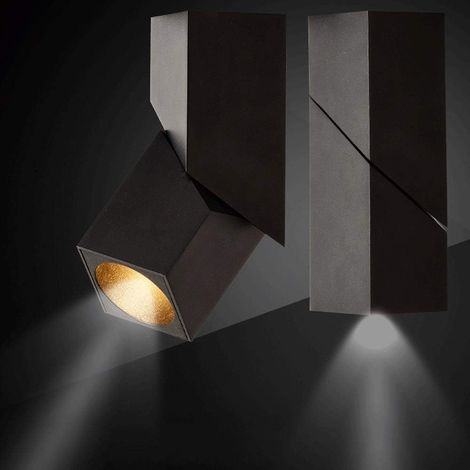 Éclairage sur rail moderne, plafonnier réglable, applique murale LED, spots d'intérieur, for salon, vêtements et cuisine (Color : Schwarz, Size : 12W)