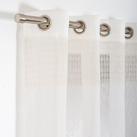 Transparenter Voile-Vorhang, beige, B 140 x H 260 cm AUTRES
