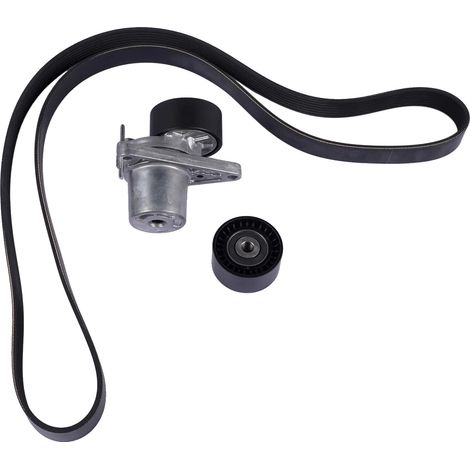 Kit de poulie de tendeur de courroie de distribution, caoutchouc synthétique durable, 7PK1687K1 Dimensions, compatible avec Mercedes Vito, tensionnement fiable, kit complet inclus (1/5)