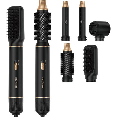 Brosse Soufflante 5 en 1, Lisseur Boucleur Multifonction, Séchage, Lissage, Volume et Coiffage, Léger et Compact pour Voyage - Onyx (1/5)