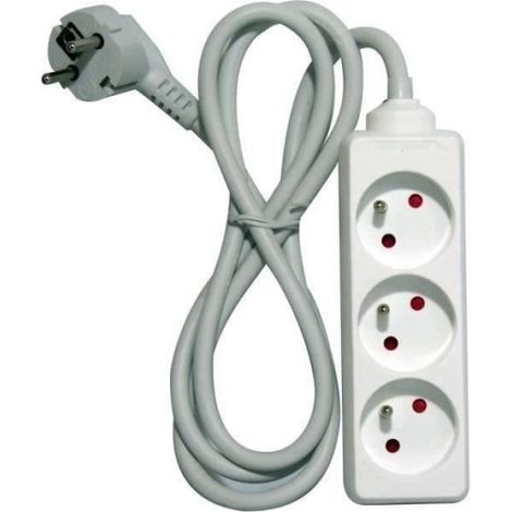 CHACON Bloc multiprise 3 prises 16A 1,5m blanc (1/2)
