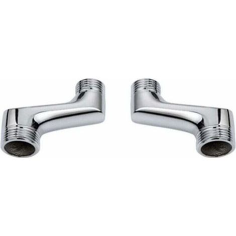 Adaptateur De Douche Coudé - Laiton - 1/2" À 3/4" - Réglable En Hauteur Et Excentricité - Pour Salle De Bain (1/3)