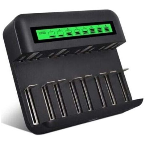 Chargeur de Batterie LCD USB pour Piles AAA AAA C D Ni-MH Ni-CD Rechargeables (1/4)