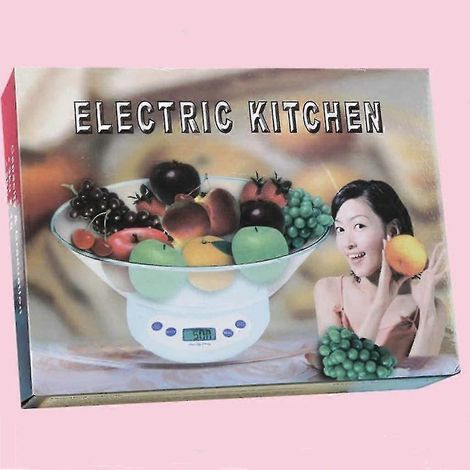 Balance alimentaire numérique, balance de cuisine numérique, balance électronique en plastique 5 kg/1 g, plateau rond portable pour peser les fruits avec fonction d'épluchage (couleur : blanc) (1/5)