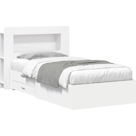 Bed Frame with Storage White 80 x 200 cm Engineered Wood vidaXL (1/5)