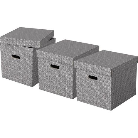 Esselte Home Cube scatola di immagazzinaggio grigia set da 3 (1/5)