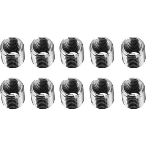 10pcs Insert de Filetage de Fil D'acier à Dent Fine Externe, Gaine de Fil D'acier Inoxydable 303, Intérieur M6 1 Ex (1/4)