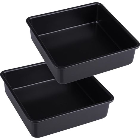 Lot de 2 Plats à Gratin Carrés Petit plat à Four Carrés Plat à Gratin Four Moule à Brownie Plat Four Plaque Four Antiadhésifs, pour Gâteaux, Brownies, Lasagnes, Rôtis (1/5)