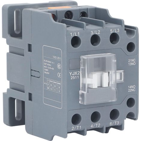 SJLERST Contacteur AC à 3 pôles, basse tension 25A, Rail DIN, compresseur à condensateur pour moteur HVAC, 220V (1/5)