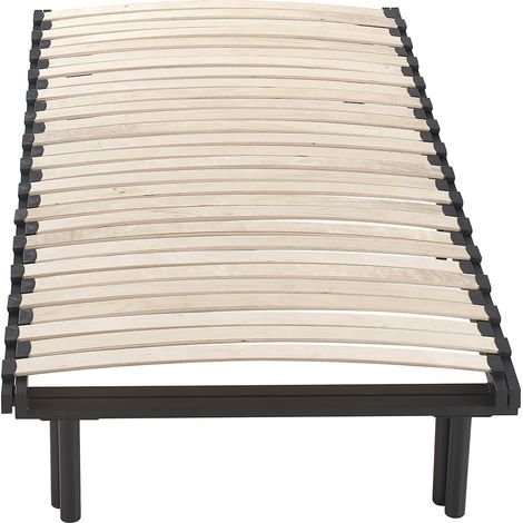 Sommier extensible 90-180 x 200 cm – Structure métallique robuste – Lattes en peuplier pour confort morphologique – 10 pieds inclus – Sofareva (1/5)