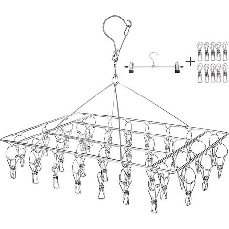Séchoir à linge avec 36 pointes en acier inoxydable pour chaussettes/sous-vêtements/vêtements/serviettes, égouttoir (1/3)