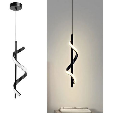 Lustre en spirale, lustre de salle à manger, lustre moderne, lustre de table de chevet, lumière chaude. (1/5)