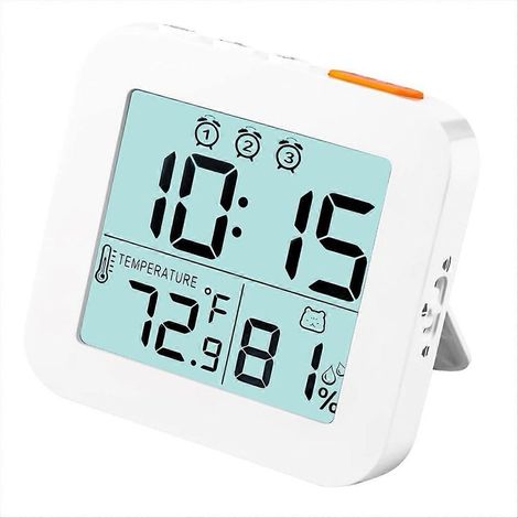 Réveil numérique, réveil de voyage léger, réveil portable blanc (1/5)