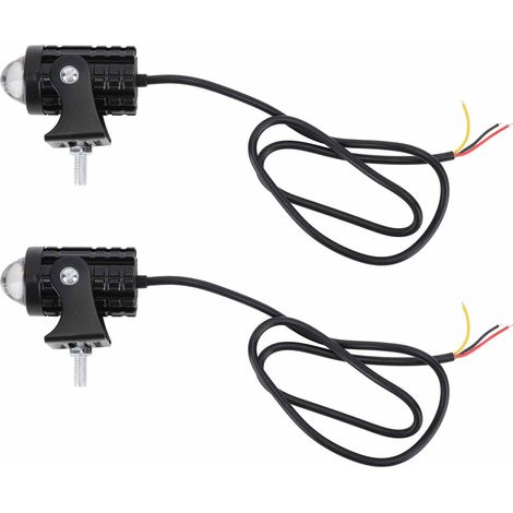 2 Pièces Phare Moto LED Projecteur Étanche Blanc Jaune Feu de Croisement Route 8-80V (1/5)
