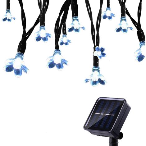Guirlande Solaire Extérieure avec Fleur, 7M 50 LED Guirlande Lumineuse Solaire Etanche, 8 modes d'éclairage Lampe Décoratives pour Jardin Gazebo Patio Cour Clôture Extérieur (1/5)