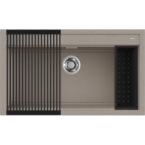 Lavello Elleci Incasso 1 vasca 86x51 Best 360 Bundle Granitek Grigio Tortora LGB36043K2 (1/3)