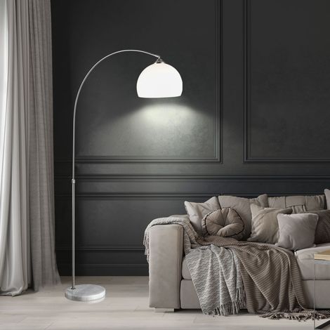 LED Bogen Stehlampe höhenverstellbar Bogenleuchte Wohnzimmerlampe Marmorsockel Standleuchte, 1x E27 LED warmweiß, Wohnzimmer Schlafzimmer Flur (1/5)