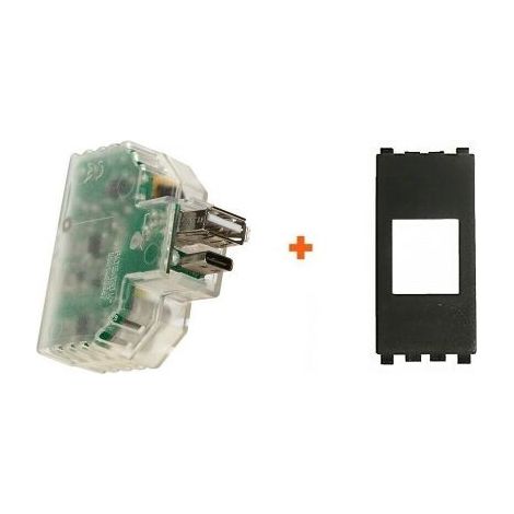 Fanton caricatore USB A+C incasso compatibile Vimar Eikon grigio scura - 82893-EG