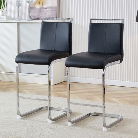 chaise salle a manger lot de 2 PU noir metal 96 5 cm OKMYHOME (1/5)